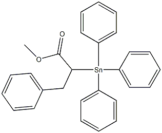 3-フェニル-2-(トリフェニルスタンニル)プロパン酸メチル 化学構造式