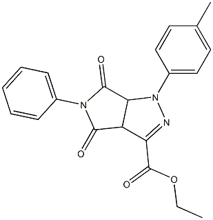 1,3a,4,5,6,6a-Hexahydro-4,6-dioxo-5-(phenyl)-1-(4-methylphenyl)pyrrolo[3,4-c]pyrazole-3-carboxylic acid ethyl ester,,结构式