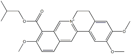 5,6-Dihydro-2,3,10-trimethoxy-9-(isobutyloxycarbonyl)dibenzo[a,g]quinolizinium Struktur