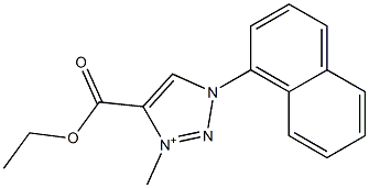 4-Ethoxycarbonyl-3-methyl-1-(1-naphtyl)-1H-1,2,3-triazol-3-ium Structure