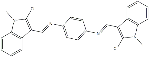 3,3'-[p-Phenylenebis(nitrilomethylidyne)]bis(2-chloro-1-methyl-1H-indole) Structure