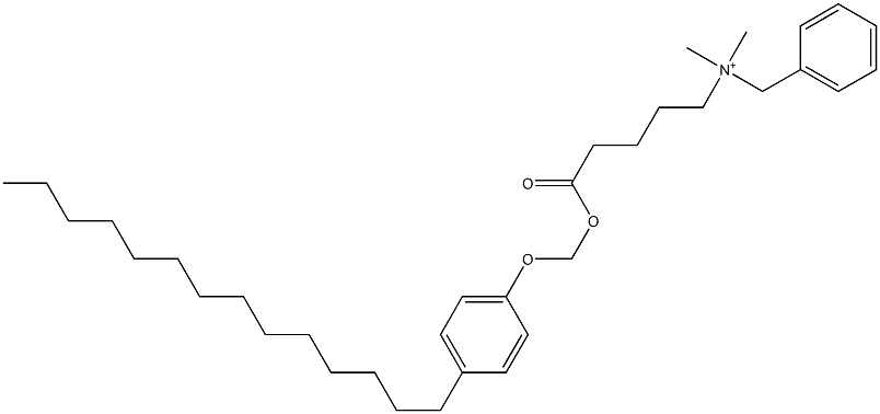 N,N-ジメチル-N-ベンジル-N-[4-[[(4-テトラデシルフェニルオキシ)メチル]オキシカルボニル]ブチル]アミニウム 化学構造式