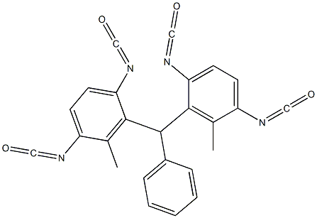 ビス(2,5-ジイソシアナト-6-メチルフェニル)フェニルメタン 化学構造式