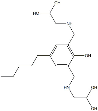 2,6-ビス[[(2,2-ジヒドロキシエチル)アミノ]メチル]-4-ペンチルフェノール 化学構造式