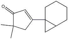 5,5-Dimethyl-3-(bicyclo[4.1.0]heptan-1-yl)-2-cyclopenten-1-one Struktur