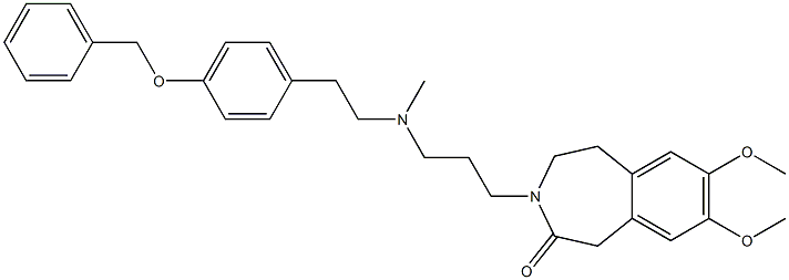 4,5-Dihydro-7,8-dimethoxy-3-[3-[N-methyl-2-(4-benzyloxyphenyl)ethylamino]propyl]-1H-3-benzazepin-2(3H)-one Struktur