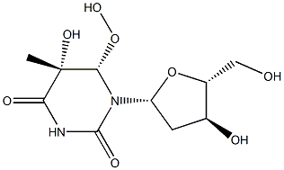 (5R,6S)-5,6-Dihydro-5-hydroxy-6-hydroperoxythymidine Structure