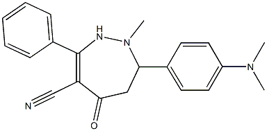 2-Methyl-3-(4-dimethylaminophenyl)-6-cyano-7-phenyl-1,2,3,4-tetrahydro-5H-1,2-diazepin-5-one|