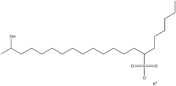 20-Hydroxyhenicosane-7-sulfonic acid potassium salt Struktur
