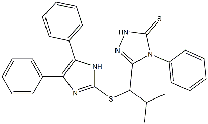 5-[2-Methyl-1-[(4,5-diphenyl-1H-imidazol-2-yl)thio]propyl]-4-phenyl-4H-1,2,4-triazole-3(2H)-thione Struktur