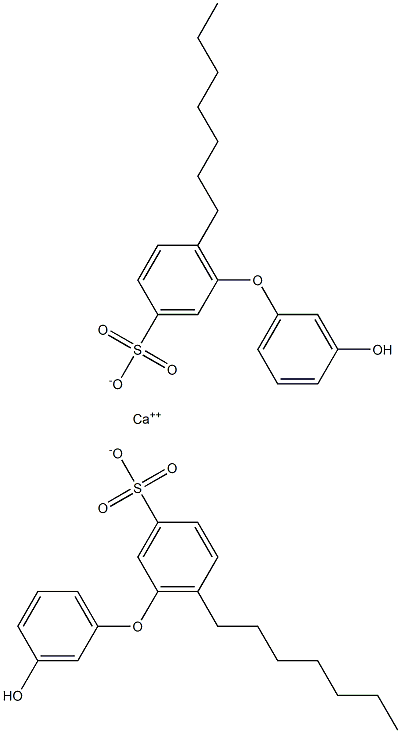 Bis(3'-hydroxy-6-heptyl[oxybisbenzene]-3-sulfonic acid)calcium salt Struktur