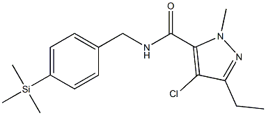 N-[4-(Trimethylsilyl)benzyl]-1-methyl-3-ethyl-4-chloro-1H-pyrazole-5-carboxamide,,结构式