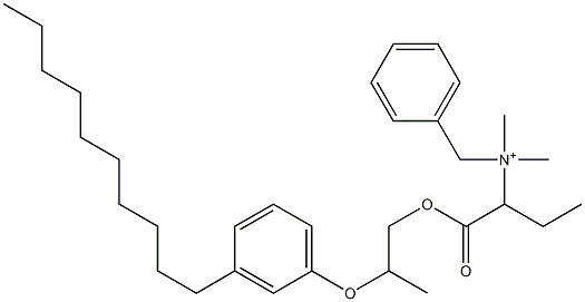 N,N-Dimethyl-N-benzyl-N-[1-[[2-(3-decylphenyloxy)propyl]oxycarbonyl]propyl]aminium Struktur