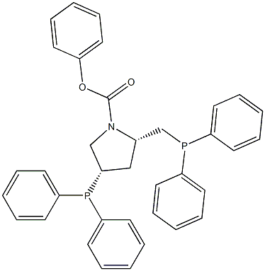 (2S,4S)-4-(ジフェニルホスフィノ)-2-[(ジフェニルホスフィノ)メチル]-1-ピロリジンカルボン酸フェニル 化学構造式
