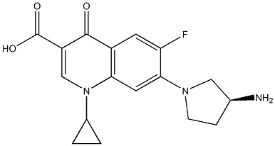 1-Cyclopropyl-7-[(3S)-3-amino-1-pyrrolidinyl]-6-fluoro-1,4-dihydro-4-oxoquinoline-3-carboxylic acid Structure