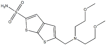 5-[[Bis(2-methoxyethyl)amino]methyl]thieno[2,3-b]thiophene-2-sulfonamide 结构式