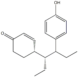 4-[(3R,4R)-4-(4-Hydroxyphenyl)hexan-3-yl]cyclohexa-2-en-1-one,,结构式