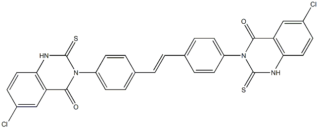 3,3'-[1,2-Ethenediylbis(4,1-phenylene)]bis[1,2-dihydro-6-chloro-2-thioxoquinazolin-4(3H)-one],,结构式