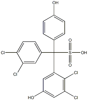 (3,4-Dichlorophenyl)(2,3-dichloro-5-hydroxyphenyl)(4-hydroxyphenyl)methanesulfonic acid Structure