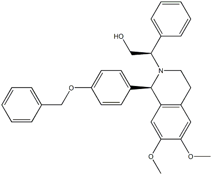 (1R)-1,2,3,4-Tetrahydro-2-[(R)-1-phenyl-2-hydroxyethyl]-1-[4-(benzyloxy)phenyl]-6,7-dimethoxyisoquinoline Structure