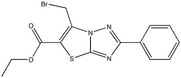 2-Phenyl-6-(bromomethyl)thiazolo[3,2-b][1,2,4]triazole-5-carboxylic acid ethyl ester Struktur