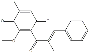 2-[(E)-3-Phenyl-2-methylpropenoyl]-5-methyl-3-methoxy-1,4-benzoquinone Struktur