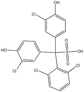 (2,6-Dichlorophenyl)bis(3-chloro-4-hydroxyphenyl)methanesulfonic acid Struktur