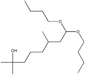 7-Hydroxy-3,7-dimethyloctanal dibutyl acetal Struktur