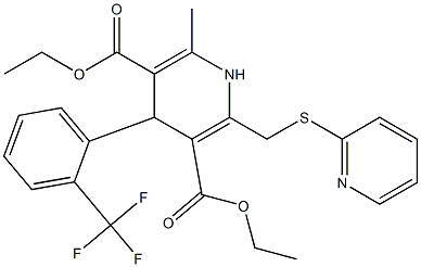 1,4-Dihydro-4-(2-trifluoromethylphenyl)-6-methyl-2-[(2-pyridinylthio)methyl]pyridine-3,5-dicarboxylic acid diethyl ester|