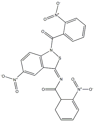 5-ニトロ-1-(o-ニトロベンゾイル)-3(1H)-(o-ニトロベンゾイル)イミノ-2,1-ベンゾイソチアゾール 化学構造式