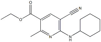 2-Methyl-5-cyano-6-cyclohexylaminopyridine-3-carboxylic acid ethyl ester Struktur