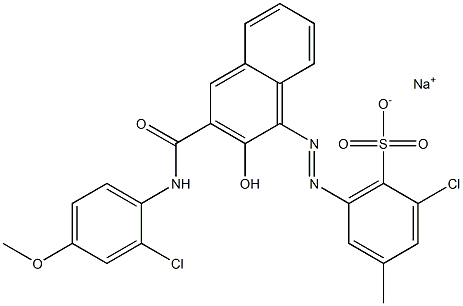 2-Chloro-4-methyl-6-[[3-[[(2-chloro-4-methoxyphenyl)amino]carbonyl]-2-hydroxy-1-naphtyl]azo]benzenesulfonic acid sodium salt|
