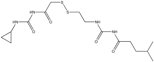 1-(4-Methylpentanoyl)-3-[2-[[(3-cyclopropylureido)carbonylmethyl]dithio]ethyl]urea Struktur