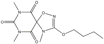 3-ブトキシ-4,7,9-トリメチル-1-オキサ-2,4,7,9-テトラアザスピロ[4.5]デカ-2-エン-6,8,10-トリオン 化学構造式