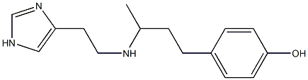 4-[2-[3-(4-ヒドロキシフェニル)-1-メチルプロピルアミノ]エチル]-1H-イミダゾール 化学構造式