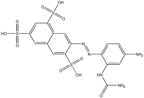7-[[4-Amino-2-[(aminocarbonyl)amino]phenyl]azo]-1,3,6-naphthalenetrisulfonic acid,,结构式