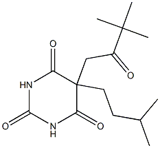 5-(3,3-Dimethyl-2-oxobutyl)-5-isopentylbarbituric acid Struktur