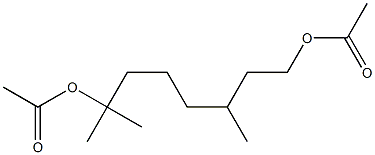 Diacetic acid 3,7-dimethyl-1,7-octanediyl ester Structure