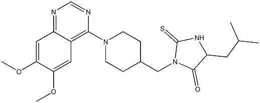 1-[[1-(6,7-Dimethoxyquinazolin-4-yl)piperidin-4-yl]methyl]-4-isobutyl-2-thioxoimidazolidin-5-one 结构式