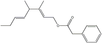 Phenylacetic acid 3,4-dimethyl-2,5-octadienyl ester Structure