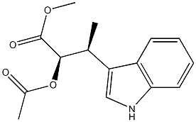 (2R,3S)-2-アセトキシ-3-(1H-インドール-3-イル)酪酸メチル 化学構造式