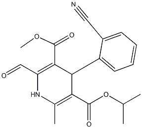 4-(2-Cyano-phenyl)-2-formyl-6-methyl-1,4-dihydropyridine-3,5-dicarboxylic acid 3-methyl 5-isopropyl ester Structure