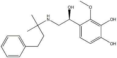 (S)-N-(1,1-Dimethyl-3-phenylpropyl)-2-hydroxy-2-(3,4-dihydroxy-2-methoxyphenyl)ethanamine,,结构式