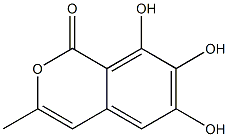 6,7,8-Trihydroxy-3-methyl-1H-2-benzopyran-1-one,,结构式