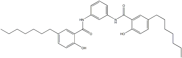 N,N'-Bis(5-heptylsalicyloyl)-m-phenylenediamine 结构式