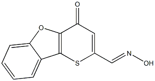 2-[(ヒドロキシイミノ)メチル]-4H-チオピラノ[3,2-b]ベンゾフラン-4-オン 化学構造式