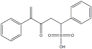 2-フェニルスルホ-5-フェニル-1-ペンテン-3-オン 化学構造式