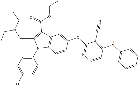  1-(4-Methoxyphenyl)-2-[(diethylamino)methyl]-5-[3-cyano-4-(phenylamino)pyridin-2-yloxy]-1H-indole-3-carboxylic acid ethyl ester