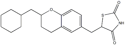 5-[[2-Cyclohexylmethyl-3,4-dihydro-2H-1-benzopyran]-6-ylmethyl]thiazolidine-2,4-dione,,结构式
