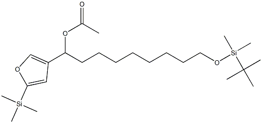 Acetic acid 1-[5-(trimethylsilyl)-3-furyl]-9-(tert-butyldimethylsiloxy)nonyl ester,,结构式